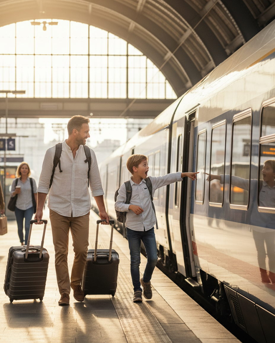 A high-speed train stopped at the platform